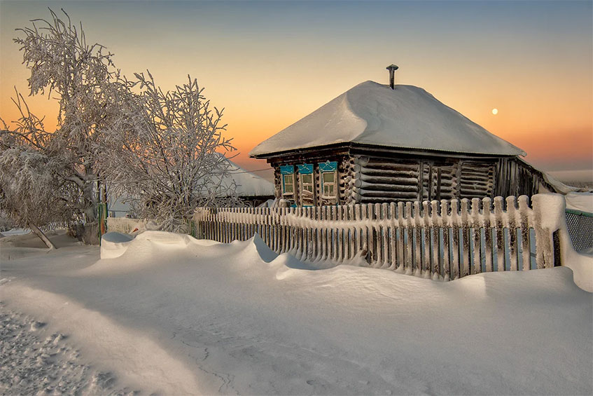 Зима в деревне (10 фото)